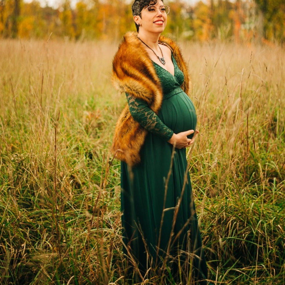 Emerald green maxi dress